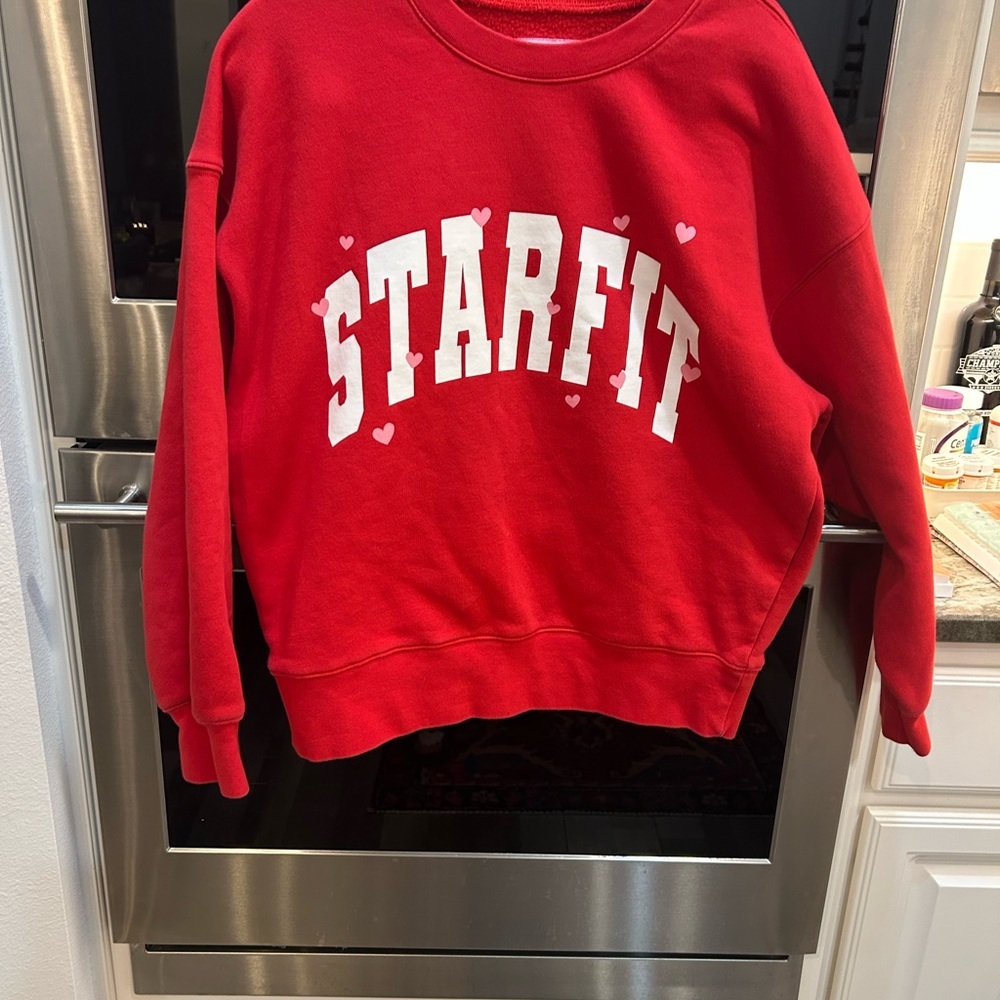 Starfit Women's Red Sweatshirt size S has small stain GUC